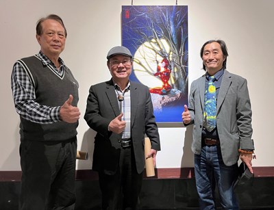 前文化部政務次長林金田-中-與前臺中市政府參議林輝堂-左-前來參加王瑋名-右-個展_0